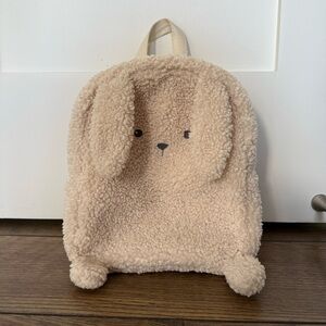 Fluffy Bunny Toddler Backpack - Beige